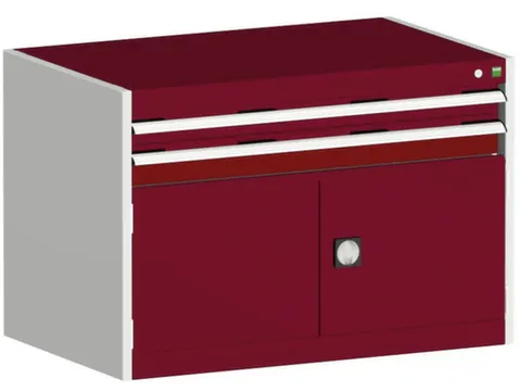 ladekast HxBxD 700x1050x750mm 2laden RAL7035 front RAL3004