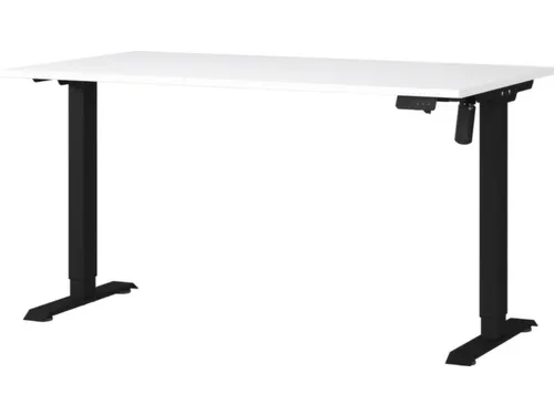 Elektrisch ihv bureau,HxBxD 710-1190x1400x800mm,blad wit,T-voet zwart
