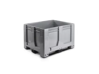 Palletbox,HxLxB 760x1200x1000mm,610l,HDPE,grijs,wanden gesloten - 1