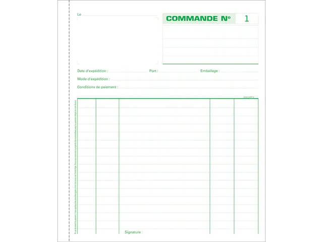 Manifold commandes 21x18cm 50 feuillets tripli autocopiants -