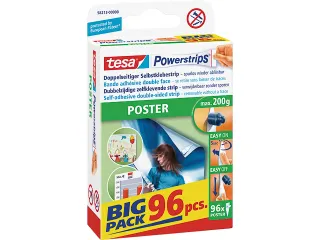 Tesa Powerstrips Poster Dubbelzijdige Klevende Strips 96 stuks Wit - 1