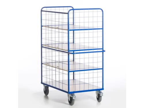 etagewagen,draagverm. 600kg,4etage(s),laadvl. LxB 1200x740mm,houtetage