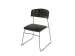 chaise rembourrée Piètem. semelles noir assise similicuir noir