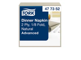 Tork 477352 Dinnerservet 39x39cm 2-laags 1/8 vouw 12x150st Natural - 1