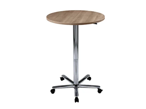 zuilheftafel,HxØ 720-1140x800mm,rond,voetkruis verchroomd