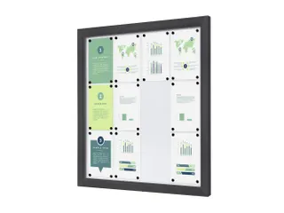 Outdoor Lockable Showcase Slim 12xA4 Antraciet - 2