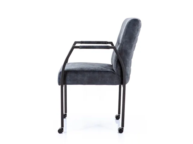 Vergaderstoel Albany Antraciet Velours Zwart 4-poots frame