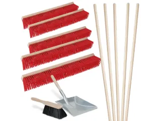 Bezemset,5xstraatbezem,5xsteel,1xstoffer en blik,Werk b 1000mm - 1