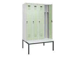 locker met bank,voor scheiding van kleding,HxBxD 2120x1200x815mm,4vak