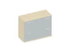 hangmappenkast 770x1000x430mm 2hangmappenframes Esdoorn+ Lichtgrijs