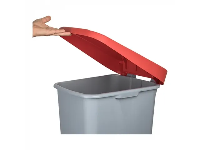 Denox Afvalcontainer Grijs/ Rood 110 liter
