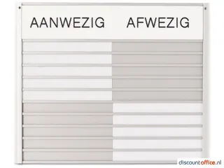 In-uit Bord 10 Namen Aluminium Aan/afwezigheidbord Wit - 1
