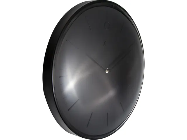 Wandklok NeXtime Glamour Ø40cm metaal zwart streepaanduiding