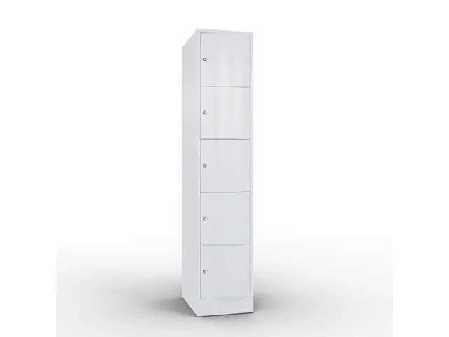 lockerkast cil.slot 1950x396x640mm 1x5 vakken RAL7035 front RAL7035