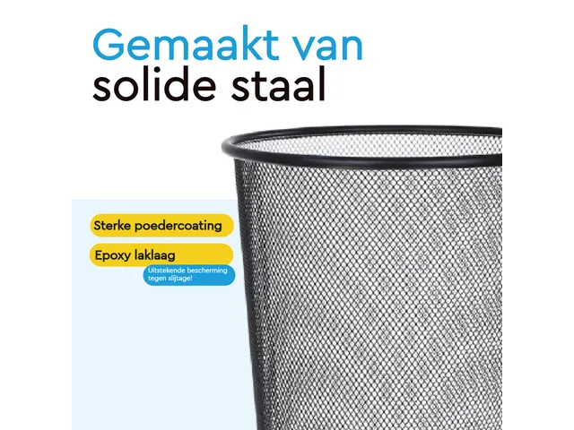 BRASQ Papierbak 12 liter Zwart Rond Set van 2 WBBRO2