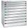 ladekast HxBxD 1400x1205x695mm 9laden RAL7035 front RAL7035