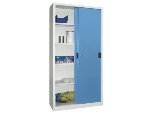 schuifdeurkast,HxBxD 1950x1000x500mm,RAL7035,front RAL5012