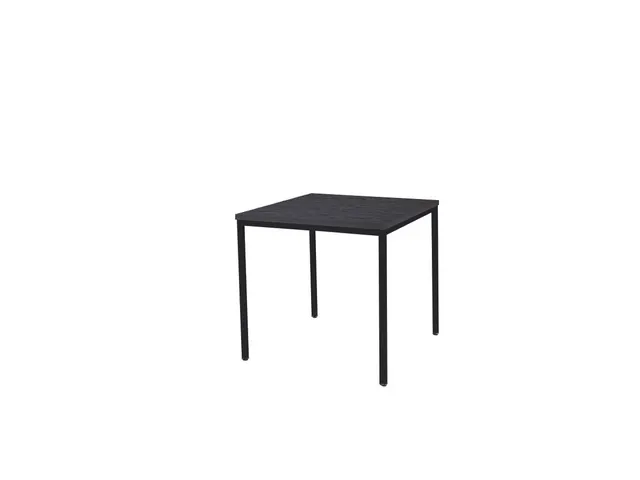 Domino Basic Tafel Vaste Hoogte 80x80 houtprint schaduw zwart 4-poots
