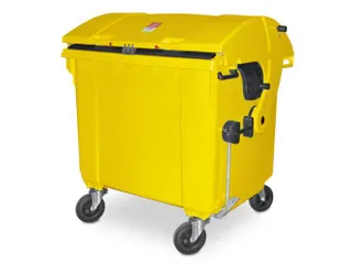 Vuilcontainers,1100l,romp HDPE geel,HxBxD 1460x1370x1210mm - 1