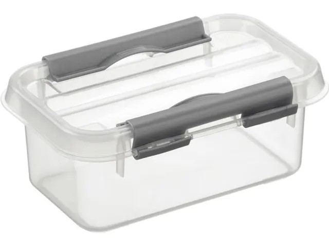 Opbergbox Sunware Q-line 0,5L transparant/grijs