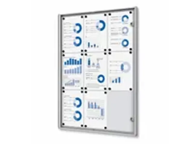 OUTLET Vitrinekast Mededelingenbord Indoor Economy 9xA4 Zilver