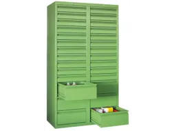 ladekast,HxBxD 1800x1000x500mm,28lade(n),RAL7035,front RAL3000