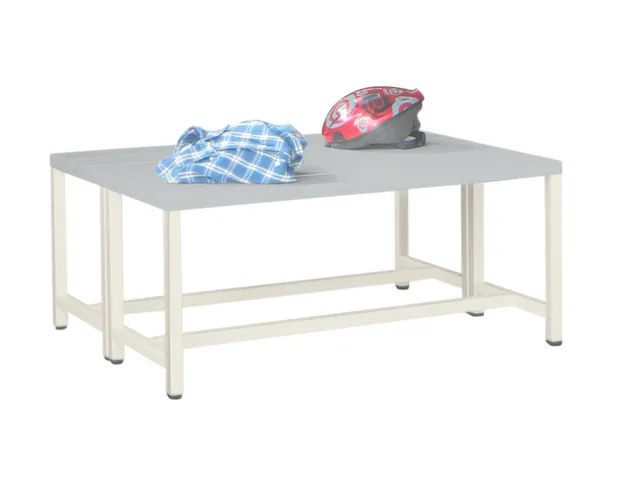 Banc Vestiaire 1000mm Double Assise Lames Plastique Piètement Ral9010