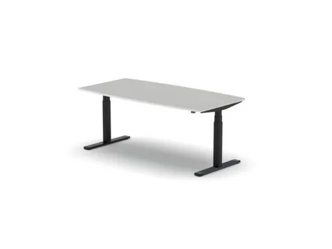 Elektrisch ihv Vergadertafel Vatvorm 1800x800mm Zwart+ Lichtgrijs Blad