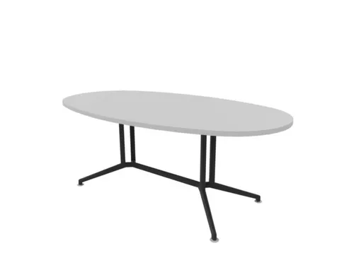vergadertafel,HxBxD 740x2000x1100mm,ovaal,V-vormonderstel donkergrijs