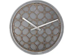 Wandklok Nextime Dia. 39.5cm Polyresin/hout Grijs