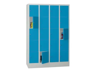 lockerkast,HxBxD 1850x1200x500mm,4x5vakken,RAL7035,front RAL5012 - 2