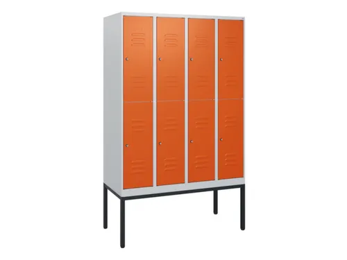 dubbeldekse locker,HxBxD 1950x1200x500mm,4x2vak.,vak B 300mm,cil.-slot