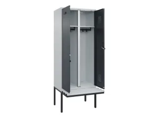 locker met bank,voor scheiding van kleding,HxBxD 2120x800x815mm,2vak - 1