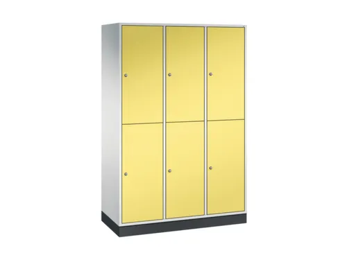 Dubbeldekse garderobekast,RAL 7035/RDS1108060,HxBxD 1950x1220x500mm