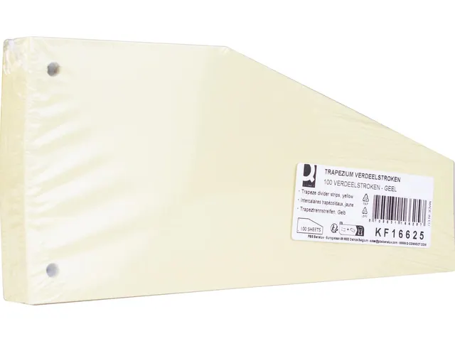Trapezium 190g/m² karton 2-gaats verdeelstroken 100 stuks geel