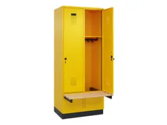 locker met bank,HxBxD 1950x800x815mm,2vak,vak B 400mm,draaigrendel