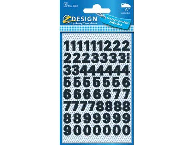 Avery Etiket cijfers letters 0-9 waterbestendige folie | AveryEtiketten.be
