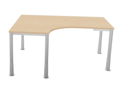 In hoogte verstelbaar bureau in vrije vorm,NE-esdoorn