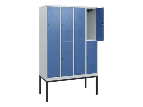 dubbeldekse locker,HxBxD 1950x1200x500mm,4x2vak.,vak B 300mm,cil.-slot