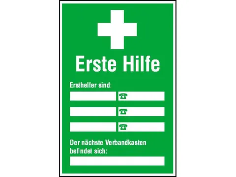 affiche,EHBO-gids,harde PVC,standaard,groen/wit/zwart