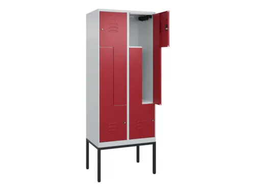 Z-garderobekast,HxBxD 2120x800x500mm,vak B 200/400mm,cil.-slot