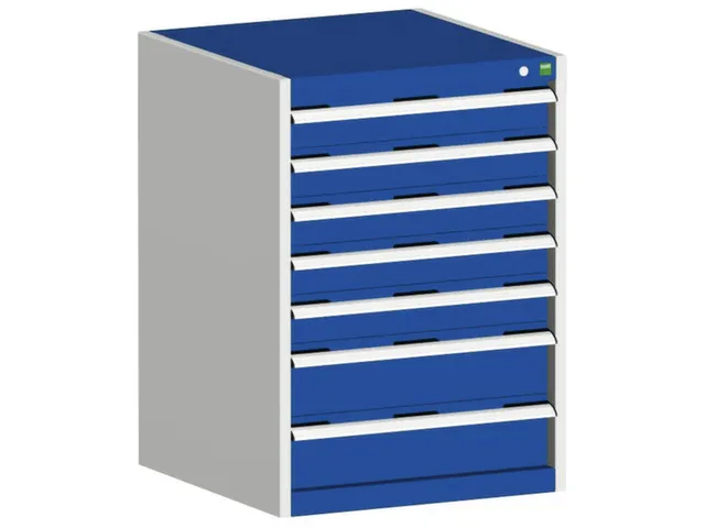 ladekast HxBxD 900x650x525mm 7laden romp RAL7035 front RAL5010