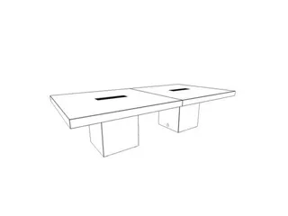 Vergadertafel Hxbxd 73x280x140cm Frame Kubusvormig iep - 4