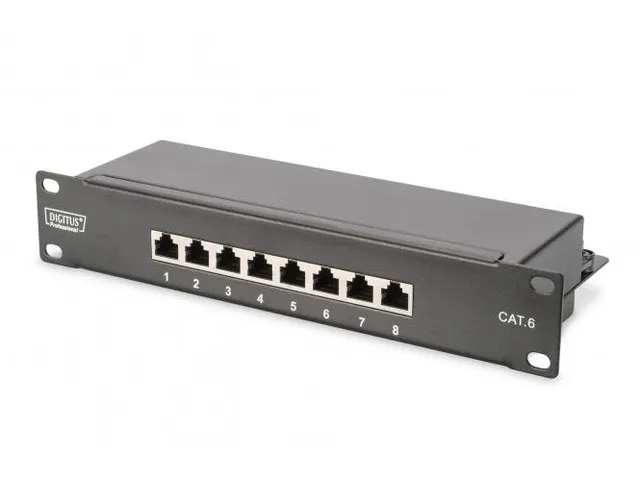 10'' Netwerk Set incl. 6HE Wandbehuizing Grijs Plank PDU 8-Port Switch
