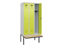 locker met bank,HxBxD 2120x900x815mm,3vak,vak B 300mm,cilinderslot