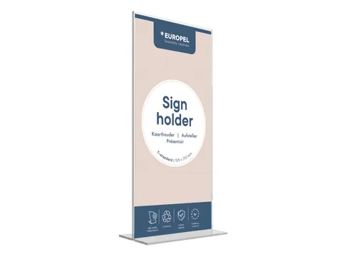 Europel Kaarthouder T-standaard 105 x 210 mm Staand Acryl