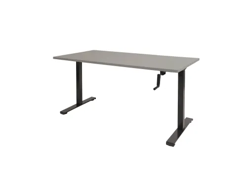 Slinger Bureau Zit-sta Zwart Poot 160x80cm Blad Licht Grijs