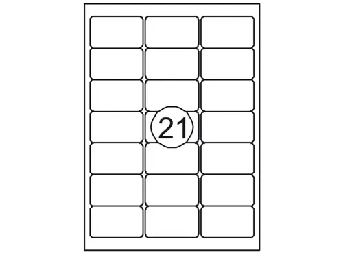 Etiket Rillstab 63.5x38.1mm Wit 2100 Stuks