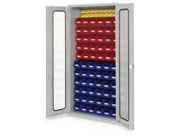 kast met sleufplaat m. bakken,HxBxD 1950x1000x410mm,82bakken PE