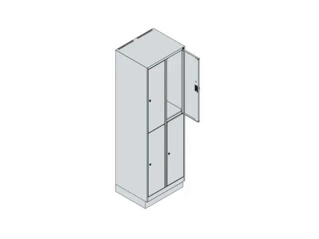 dubbeldekse locker,HxBxD 1950x600x500mm,2x2vak.,vak B 300mm